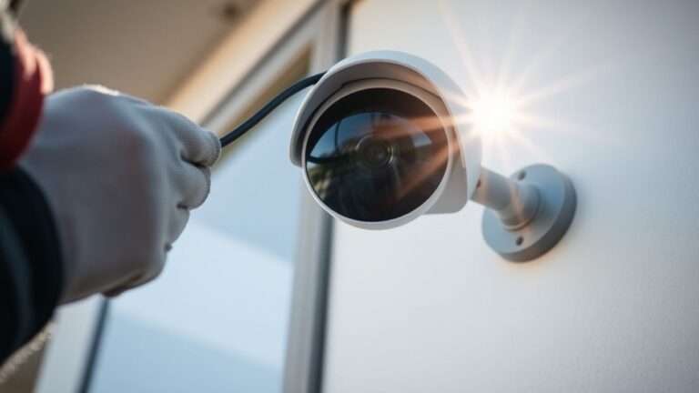 An IP camera that is getting installed on some ones house by a computer technician